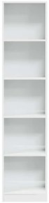 Estante 40x24x176 cm derivados de madeira branco brilhante