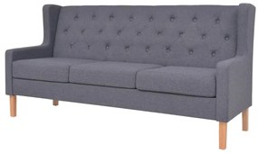 Conjunto de sofás 2 pcs tecido cinzento