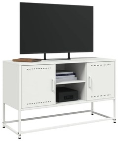 Móvel de TV 100,5x39x60,5 cm aço branco