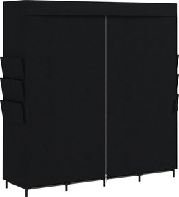 HOMCOM Armário de tecido, à prova de pó, portátil, 5 varões para cabides, 170 x 45 x 167 cm, Preto | Aosom Portugal