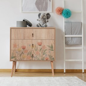 Mesa de Cabeceira City Trio Tulip – Carvalho Sonoma – 80x89x40 cm