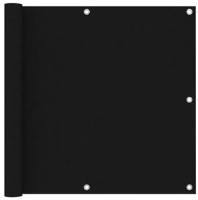 vidaXL Tela de varanda 90x400 cm tecido Oxford preto