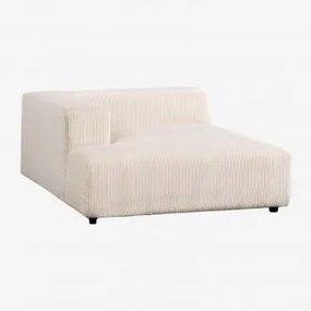 Módulo Chaise Longue Esquerdo Para Sofá Modular Bruna Bombazina Crema Linho - Sklum