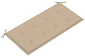 Banco de jardim c/ almofadão bege 112 cm teca maciça