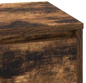 Criado-mudo com LED Carvalho Fumado 71x34,5x75 cm Madeira de Engenhari
