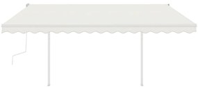 Toldo retrátil manual com postes 4,5x3 m cor creme