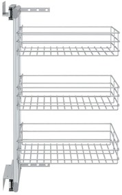 Unidade cestos arame para cozinha 3 pcs 47x35x56 cm prateado
