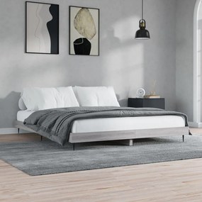 Estrutura de cama 150x200 cm derivados de madeira cinza sonoma