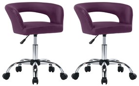 vidaXL Cadeiras de jantar 2 pcs couro artificial roxo
