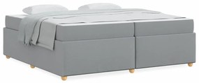 Estrutura de cama com colchão Cinzento-claro 200 x 200 cm