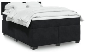 vidaXL Cama com molas/colchão 160x200 cm veludo preto