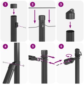 Postes de Cerca vidaXL 52 pcs Cinza Ø32 mm 80 cm Aço Galvanizado