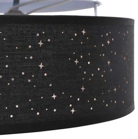 Luzes de Teto com Abajur Estrelado Preto Ø 38 cm Tecido E27
