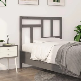 vidaXL Cabeceira de cama 105,5x4x100 cm pinho maciço cinzento