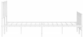 Estrutura de cama com cabeceira e pés 160x200 cm metal branco