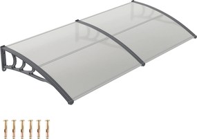 Toldo porta ou janela para Portas e Janelas, 197 x 89 x 24 cm, Proteção contra a Chuva e o Sol, Cinzento-claro