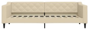 Sofá-cama com gavetão e gavetas 80x200 cm tecido cor creme