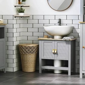Armário de Lavatório com 2 Portas e Prateleira Ajustável - Design Cont