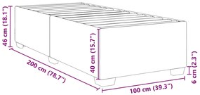 Estrutura de cama sem colchão 100x200 cm veludo cinzento-claro