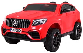 Carro elétrico para Crianças 24V 4x4 2 Lugares Mercedes GLC 63S Rodas de EVA, Assento de couro Vermelho