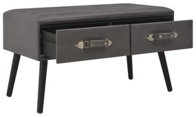 Banco com gavetas 80 cm couro artificial cinzento