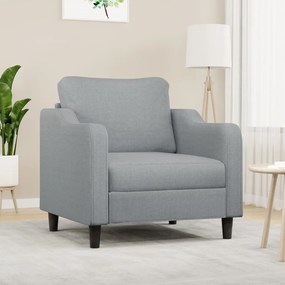 Poltrona tecido 60 cm cinzento-claro