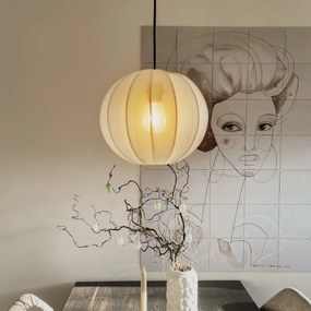 Candeeiro Pendente Japandi Seda Branca 30cm - Plu