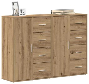Buffets 2 pcs Carvalho Artesanal 60x31x84 cm Madeira de Engenharia