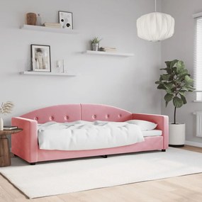 Sofá-cama 80x200 cm veludo rosa