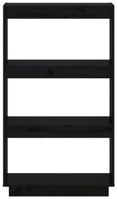 Estante/divisória 60x35x103 cm pinho maciço preto