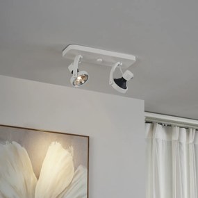 Foco de teto de design branco GU10 70mm 2-luzes ajustável - Vo
