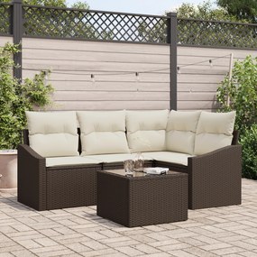 Conjunto de Jantar de Jardim de 4 Peças com Almofadas Cinza em Ratan S