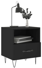 Mesas de cabeceira 2 pcs 40x35x47,5 cm deriv. de madeira preto