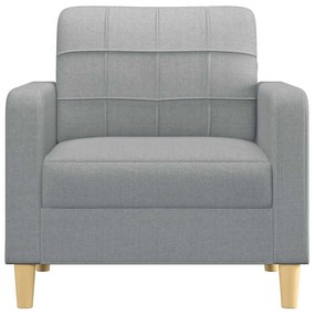 Poltrona tecido 60 cm cinzento-claro