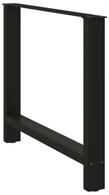 Pés para mesa de jantar pretos 2 peças 90x(72-73) cm aço