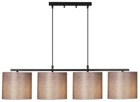 Candeeiro de Teto Valiz – Preto e Castanho – 110 x 25 cm