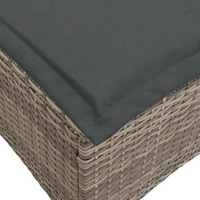 3 pcs conjunto sofás de jardim com almofadões em L vime PE