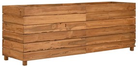 Vaso/floreira 150x40x55 cm madeira de teca reciclada e aço