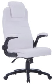 vidaXL Cadeira giratória ajustável couro artificial branco