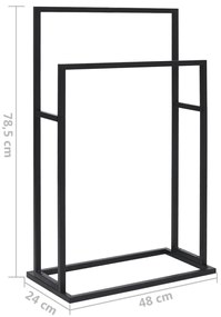 Toalheiro independente 48x24x78,5 cm ferro preto