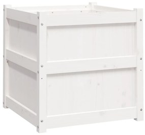 Vasos/floreiras de jardim 2 pcs madeira de pinho maciça branco