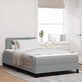 vidaXL Cama Box Spring com Colchão Cinza Claro 120x190 cm Tecido