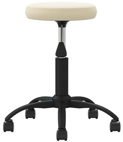 Cadeira de escritório giratória veludo cor creme