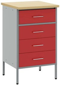 Armário de Trabalho Vermelho 50x55x85 cm Aço