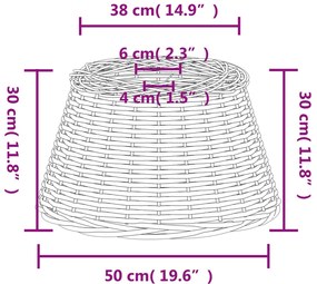 Abajur de teto Ø50x30 cm vime branco