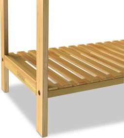 Toalheiro em bambu com barras em aço inoxidável 85 x 51 x 31 cm Castanho