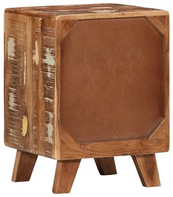 Mesa de cabeceira 37x32x50 cm madeira recuperada maciça