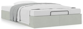 Otomano Bed Frame No Colchão Cinzento Claro 120x190 cm Veludo