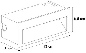 Aplique de Parede Embutido Moderno Preto 16cm incl. LED IP65 - Mert Moderno