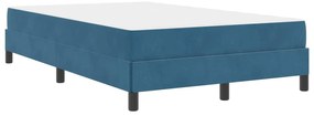 vidaXL Cama Box com colchão Azul Escuro 120 x 190 cm tecido